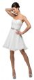 Strapless Ruched Bust Short Homecoming Bridesmaid Dress in Off White